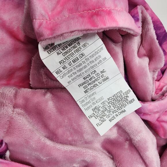 Squishmallow Hooded Throw Blanket Lola Pink Unicorn 48 x 30" Tie Dye Plush - Picture 6 of 7